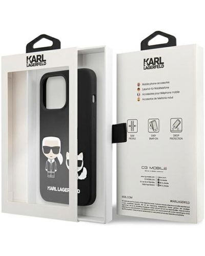 Калъф Karl Lagerfeld - Karl and Choupette, iPhone 13 Pro, черен - 5